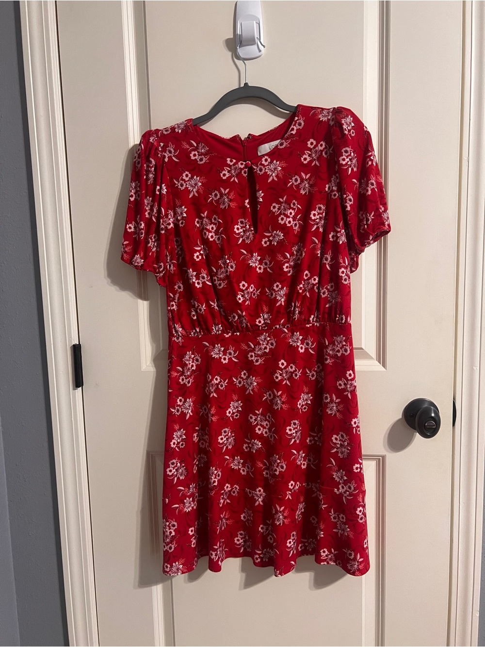 LOFT Pink Mini Dress with White Floral Print